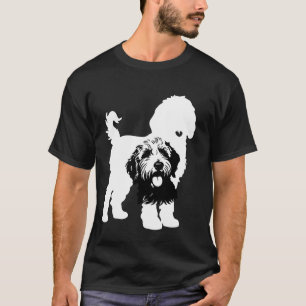 T-shirt Doubles silhouettes de chiens en noir et blanc gra