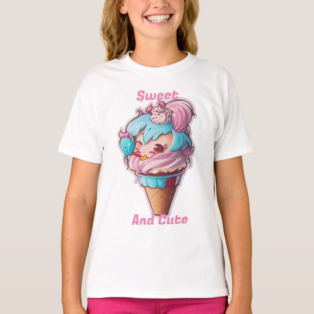 T-shirt Douce et mignonne (Devant)