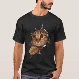 T-shirt Douce petite chatte déchirée tissu Chat Proprié