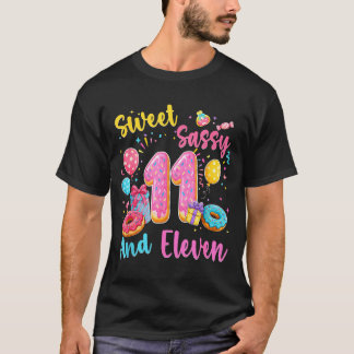 T-shirt Douce sassy et onze 11e anniversaire donut sucré