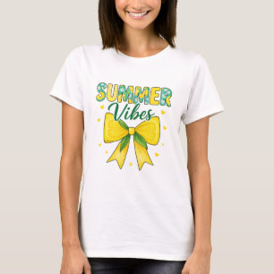 T-shirt Douces Vibrations d'Été Ruban Citron et Marguerite
