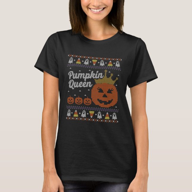 T-shirt Doudou Halloween Reine Citrouille (Devant)