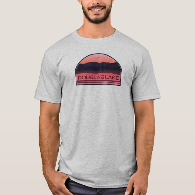 T-shirt Douglas Lake Tennessee Red Sunrise (Devant)
