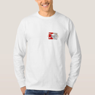 T-shirt Douille de drapeau de pirate de STC. longue