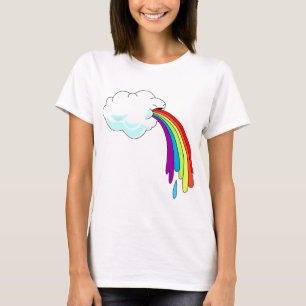 T-shirt Douille des femmes vomissantes d'arc-en-ciel de