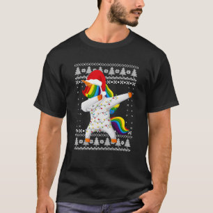 T-shirt Douille moche Xmas licorne Dabbing Dab Dance Chris