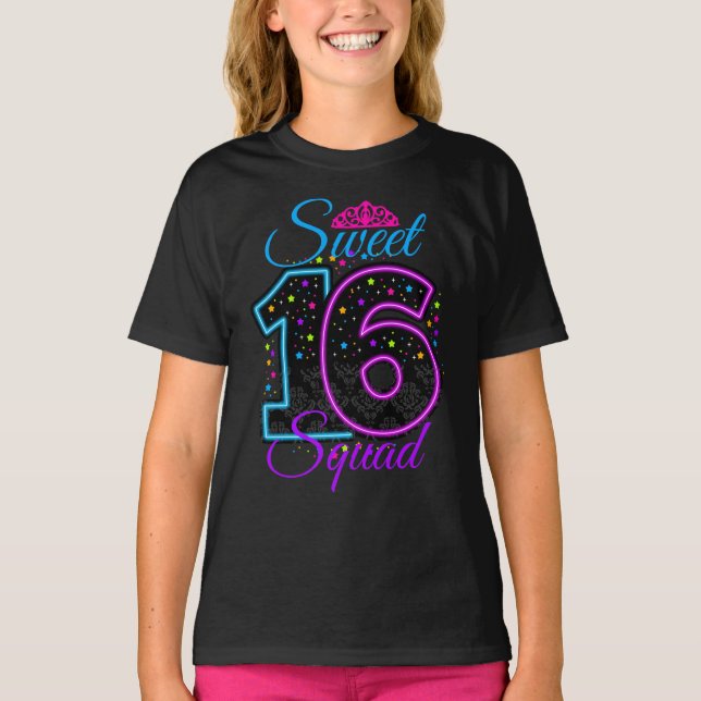T-shirt doux 16 seize Squad cumple 16 designs personnalisé (Devant)