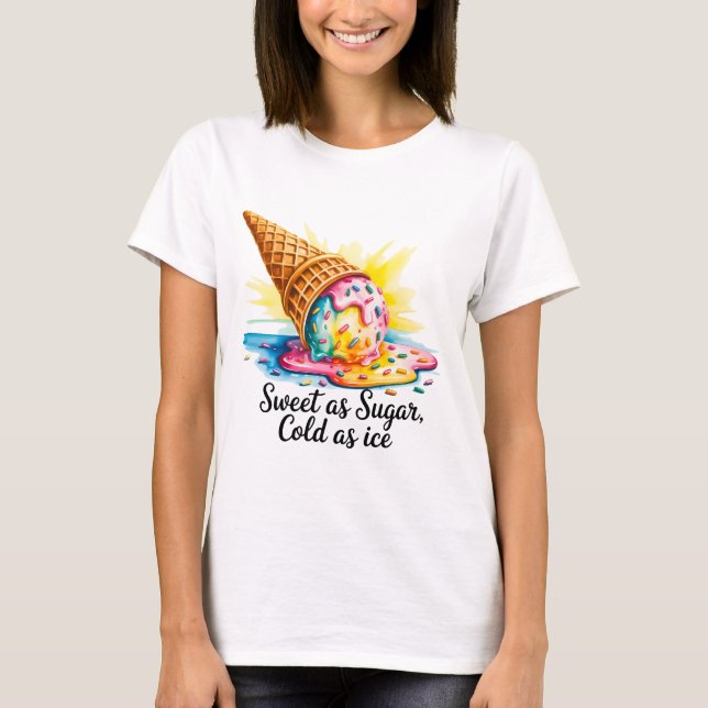 T-shirt Doux comme le sucre froid comme la glace Sassy Att (Devant)