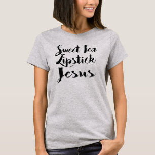 T-shirt doux de Jésus de rouge à lèvres de thé