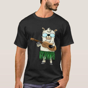 T-shirt Doux Lama Hawaï Ukulele  Joueur de Guitare Hawaïen