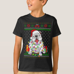 T-shirt Doux moche lumières de Noël Français Chien à Chien