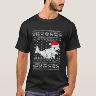 T-shirt Doux moche Lumières Noël Chapeau de Santa Beluga B