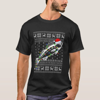 T-shirt Doux moche Lumières Noël Chapeau de Santa Walleye
