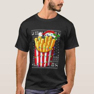 T-shirt Doux moche Lumières Noël Chapeau Français Fries Ch