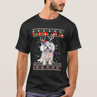 T-shirt Doux moche Noël Maltais Chien Chien Chien Chien Ch