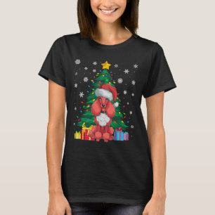 T-shirt Doux moche sapin de Noël éclaire le caniche chien 