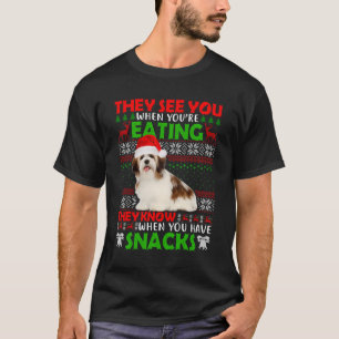 T-shirt Doux moche Shih Tzu Ils Vous Voient Manger Christm