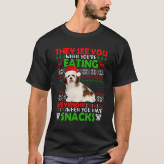T-shirt Doux moche Shih Tzu Ils Vous Voient Manger Christm