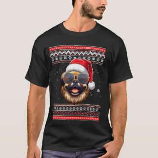 T-shirt Doux moche X mas Père Noël Pekingese Chien Noël