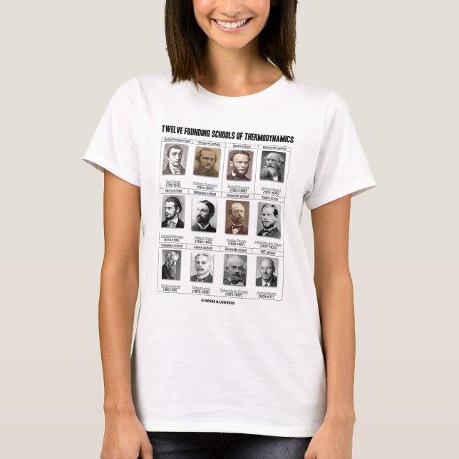 T-shirt Douze écoles de fondation de thermodynamique (Devant)