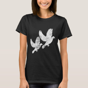 T-shirt Dove Voler Vintage Deux Pigeon Tee Cadeau Oiseau