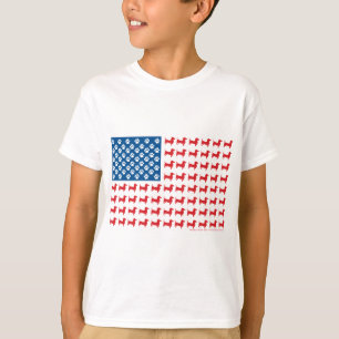 T-shirt Doxie - Dachshund - Drapeau patriotique américain