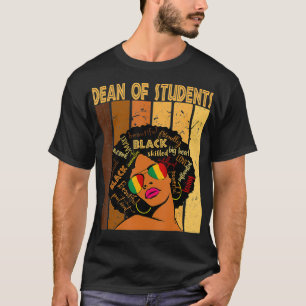 T-shirt Doyen Des Étudiants Afro-Afro-Afro-Américain Histo