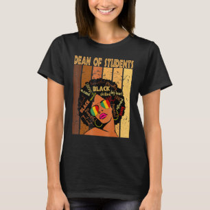 T-shirt Doyen Des Étudiants Afro-Afro-Afro-Américain Histo
