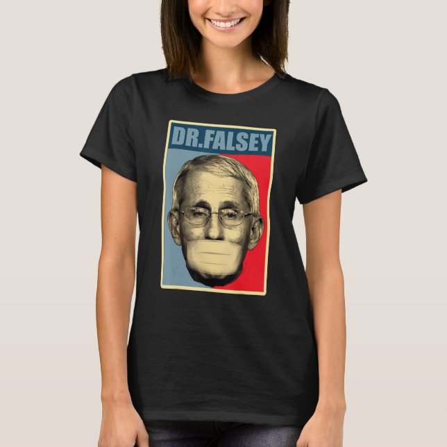 T-shirt Dr Falsey Docteur Fauci Avec Masque Visage (Devant)