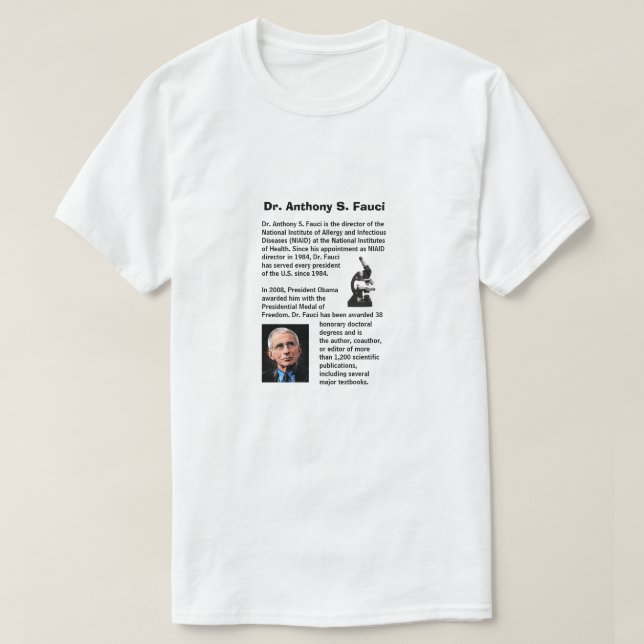 T-shirt Dr Fauci, bio design, (Design devant)