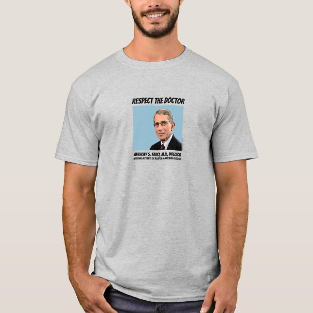 T-shirt Dr Fauci, respectez le médecin, gris (Devant)