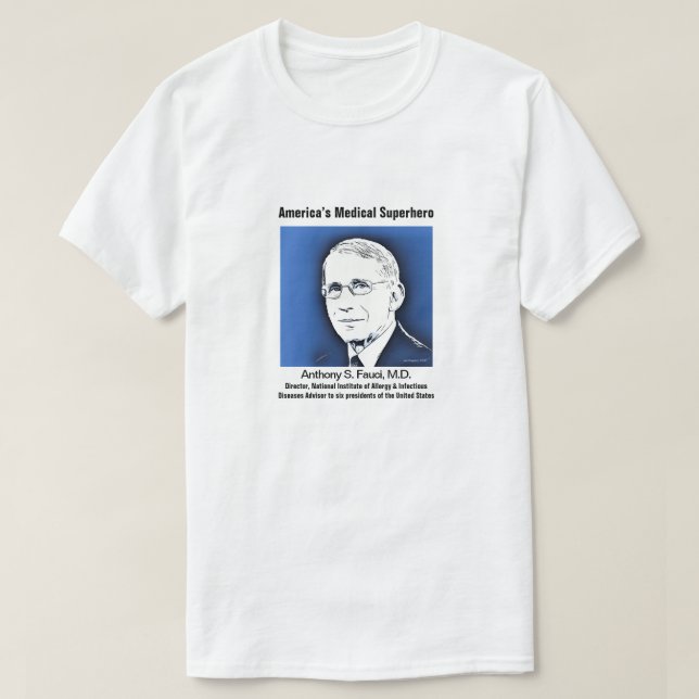 T-shirt Dr Fauci, Superhero Médicale américain, blanc (Design devant)
