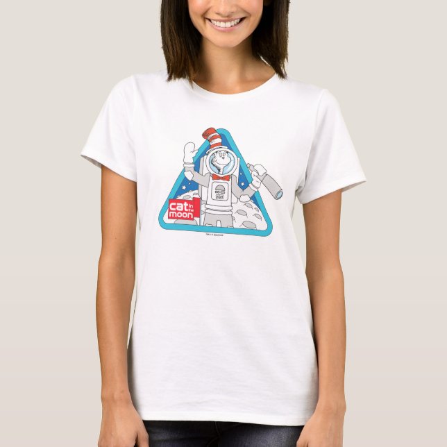 T-shirt Dr Seuss | Cat in the Moon Outer Space Graphic (Devant)