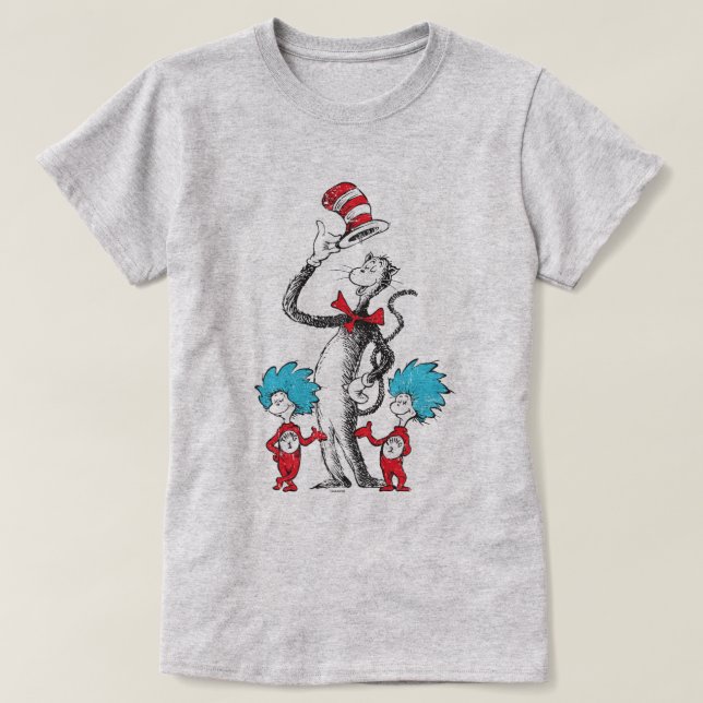 T-shirt Dr Seuss | Chat dans le Casquette, Chose un & Chos (Design devant)