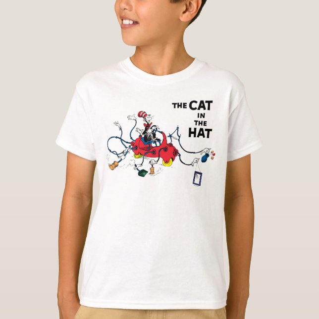 T-shirt Dr Seuss | Chat dans le Casquette nettoie vers le  (Devant)