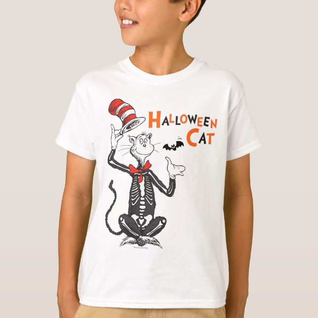 T-shirt Dr Seuss | Chat d'Halloween en Casquette (Devant)