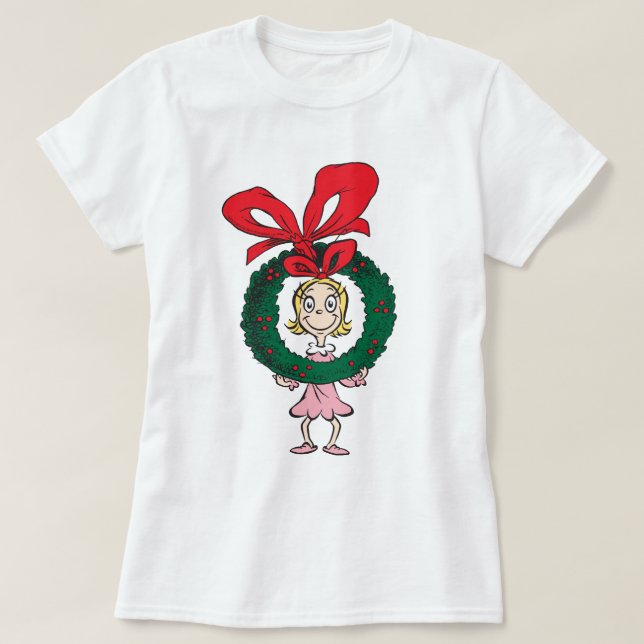 T-shirt Dr Seuss | Cindy-Lou Who - Wreath (Design devant)