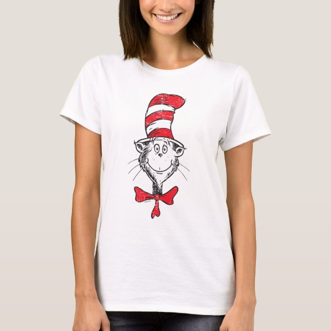 T-shirt Dr Seuss | Le chat dans la tête du Casquette - Vin (Devant)