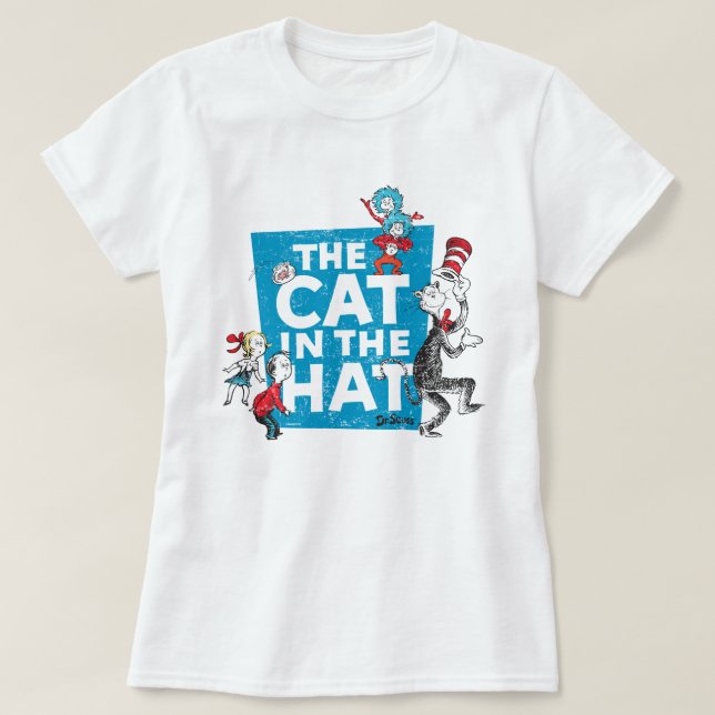 T-shirt Dr Seuss | Le chat dans le logo du Casquette - Car (Design devant)