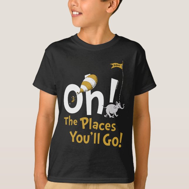 T-shirt Dr Seuss | Oh, les endroits où vous irez ! Retro (Devant)