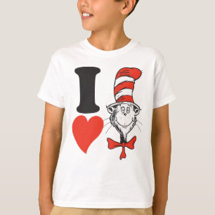 T-shirt Dr. Seuss Valentine   Je Coeur le chat dans le Cas