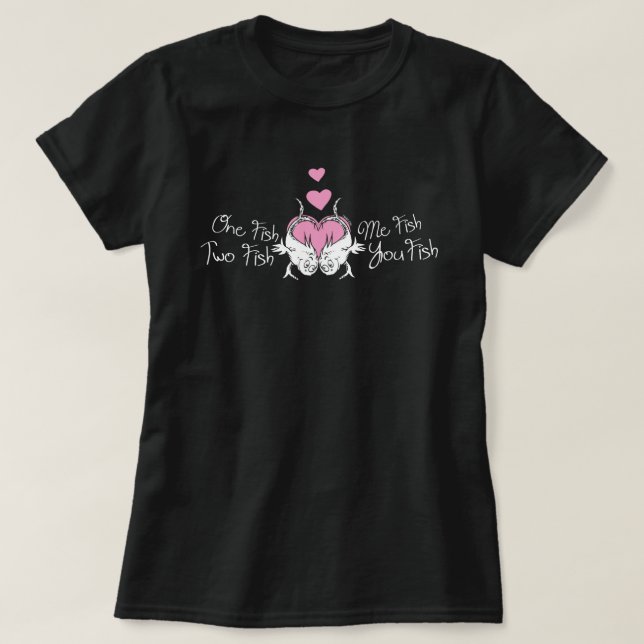 T-shirt Dr Seuss Valentine| Un poisson deux poissons (Design devant)