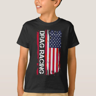 T-shirt Drag Racing - American Flag Drag Racer Race Car Lo