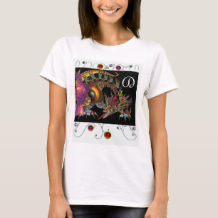 T-SHIRT DRAGO /DRAGON D'IMAGINAIRE, MONOGRAMME NOIR À VIDE