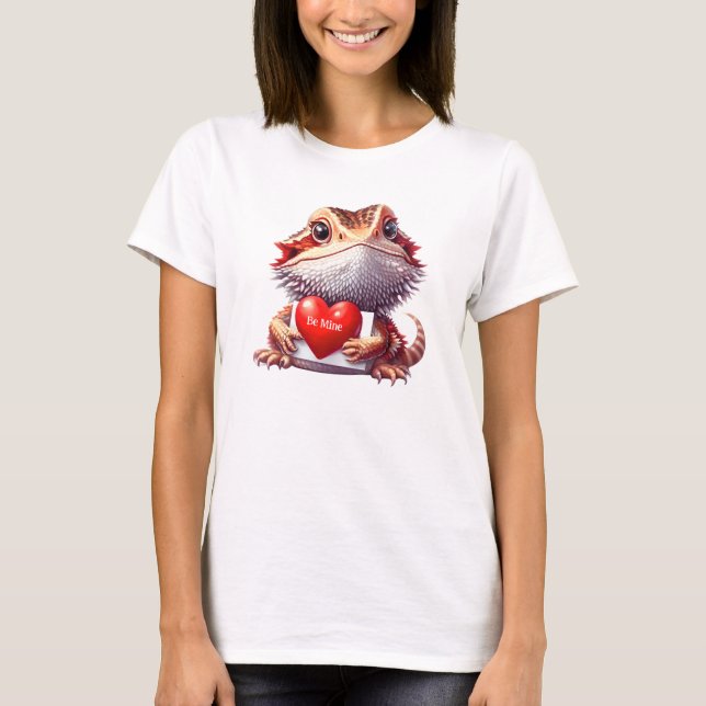 T-shirt Dragon à poils doux Be Mine Valentine (Devant)