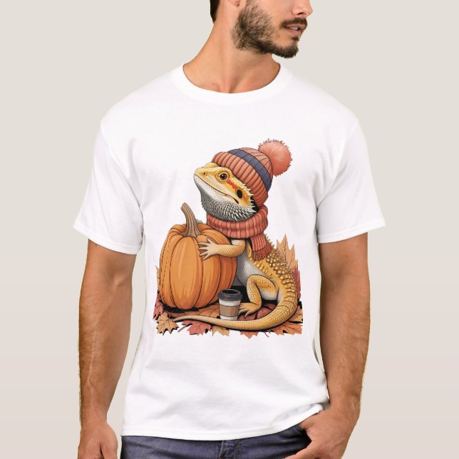 T-shirt Dragon à tête tombée avec art Citrouille (Devant)