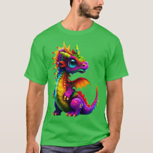 T-shirt Dragon arc-en-ciel mignon 1