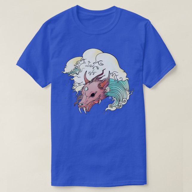 T-shirt Dragon asiatique à vagues (Design devant)