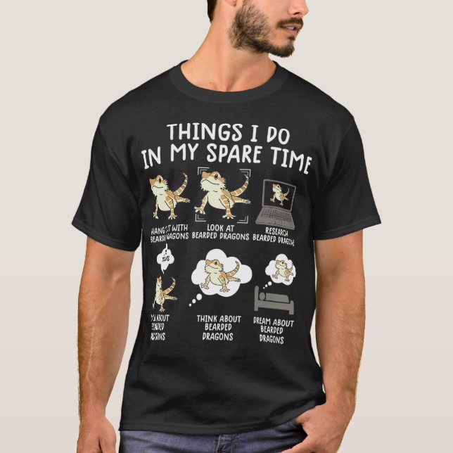 T-shirt dragon barbu chemise lézard chemise barbu d (Devant)
