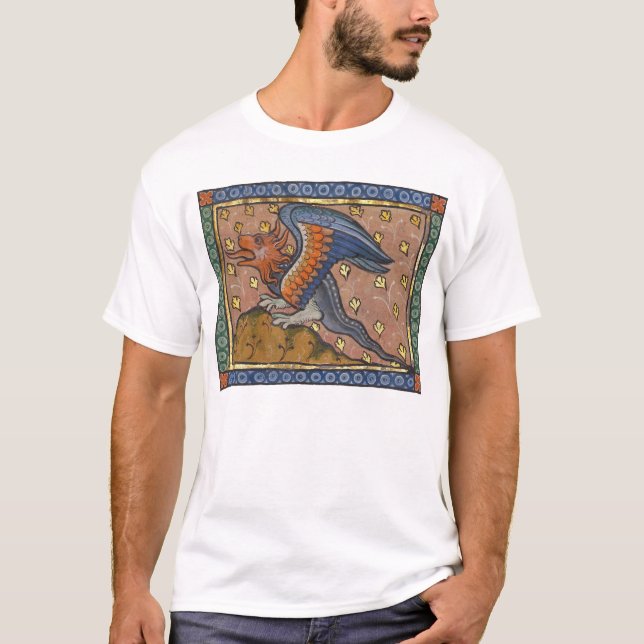 T-shirt Dragon Bestiaire Médiéval c. 1270 (Devant)